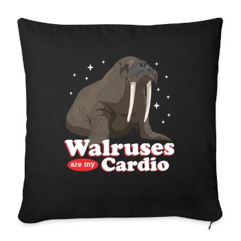 Walross Walrus Walrosse Walroß Geschenk - Sofakissenbezug 45 x 45 cm - Schwarz - Vorne