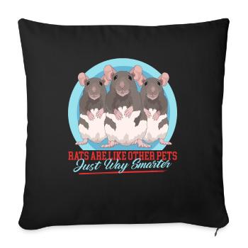 Rats, Rat Lover, Rat Owner, Gift - Sofa pillowcase 17,3'' x 17,3'' (45 x 45 cm) - black - Front