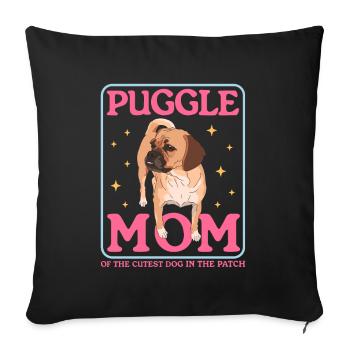 Puggle Mom Dog Owner Dog Mom Gift - Sofa pillowcase 17,3'' x 17,3'' (45 x 45 cm) - black - Front