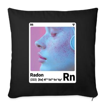 AI am Radon (wt) mode périodique style nerd - Housse de coussin décorative 45 x 45 cm - noir - Devant