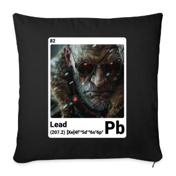 AI am Lead (wt) mode périodique style nerd - Housse de coussin décorative 45 x 45 cm - noir - Devant