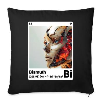 AI am Bismuth (wt) mode périodique nerdstyle nerd - Housse de coussin décorative 45 x 45 cm - noir - Devant