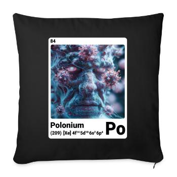 AI am Polonium (wt) mode périodique nerd - Housse de coussin décorative 45 x 45 cm - noir - Devant