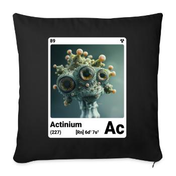 Actinium - Ac - Élément chimique 089 - Housse de coussin décorative 45 x 45 cm - noir - Devant
