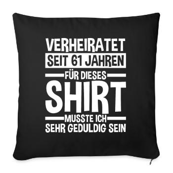 Mariage Ormes Mariage 61 ans Mariage - Housse de coussin décorative 45 x 45 cm - noir - Devant