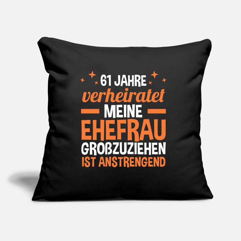 Mariage Ormes Mariage 61 ans Mariage Housse de coussin décorative 45 x 45 cm