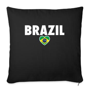 Brazil Brazil Brazilian Flag - Sofa pillowcase 17,3'' x 17,3'' (45 x 45 cm) - black - Front