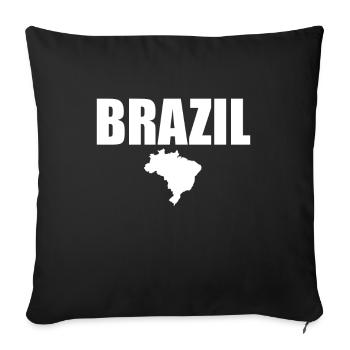 Carte Brésil Brésil Brésilien - Housse de coussin décorative 45 x 45 cm - noir - Devant