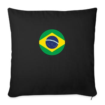 Brésil Drapeau brésilien - Housse de coussin décorative 45 x 45 cm - noir - Devant