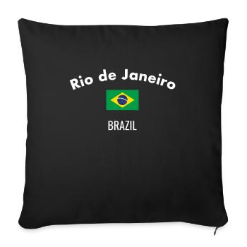 Rio de Janeiro Brazil Brazil Flag - Sofa pillowcase 17,3'' x 17,3'' (45 x 45 cm) - black - Front