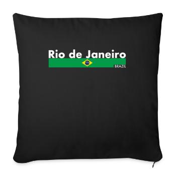 Rio de Janeiro Brésil Brésil Drapeau - Housse de coussin décorative 45 x 45 cm - noir - Devant