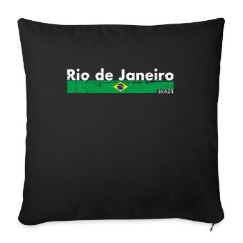 Rio de Janeiro Brazil Vintage Brasilien - Sofa pillowcase 17,3'' x 17,3'' (45 x 45 cm) - black - Front