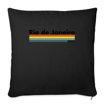 Rio de Janeiro Brazil Retro Brazilian - Sofa pillowcase 17,3'' x 17,3'' (45 x 45 cm) - black - Front