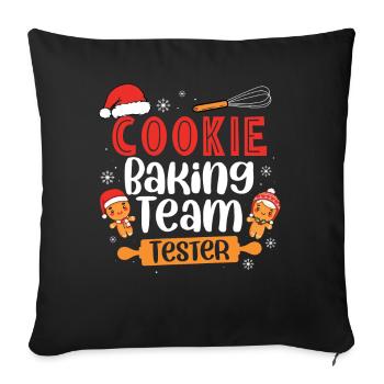 Bäcker Bäckerein Backwaren Backen Geschenk - Sofakissenbezug 45 x 45 cm - Schwarz - Vorne