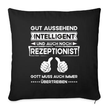 receptionist, handsome, intelligent - Sofa pillowcase 17,3'' x 17,3'' (45 x 45 cm) - black - Front