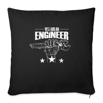 Yes I am an Engineer Tool - Sofa pillowcase 17,3'' x 17,3'' (45 x 45 cm) - black - Front