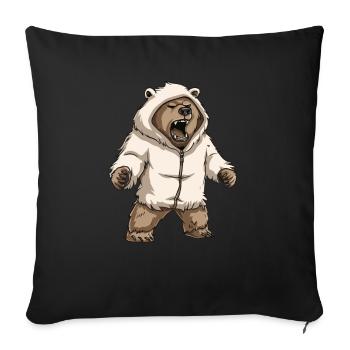 Grizzly Bear Christmas Brown Bear - Sofa pillowcase 17,3'' x 17,3'' (45 x 45 cm) - black - Front