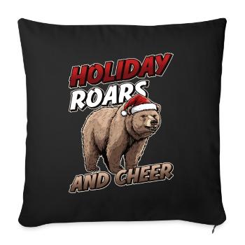 Grizzly Bear Christmas Brown Bear - Sofa pillowcase 17,3'' x 17,3'' (45 x 45 cm) - black - Front