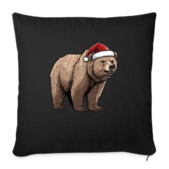 Grizzly Bear Christmas Brown Bear - Sofa pillowcase 17,3'' x 17,3'' (45 x 45 cm) - black - Front