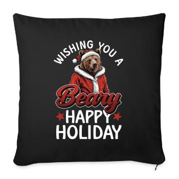 Grizzly Bear Christmas Brown Bear - Sofa pillowcase 17,3'' x 17,3'' (45 x 45 cm) - black - Front