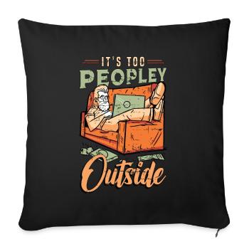 Introvert It's Too Peopley Outside Introverted - Sofakissenbezug 45 x 45 cm - Schwarz - Vorne