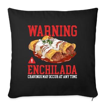 Enchilada Cuisine Mexicaine Enchiladas Cadeau - Housse de coussin décorative 45 x 45 cm - noir - Devant