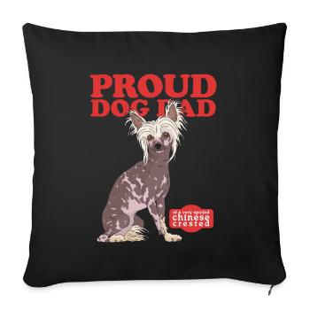 Chinese Crested Dad Crested Dogs Gift - Sofa pillowcase 17,3'' x 17,3'' (45 x 45 cm) - black - Front
