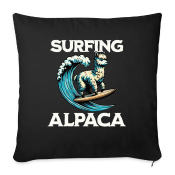 Surf Alpaga - Housse de coussin décorative 45 x 45 cm - noir - Devant