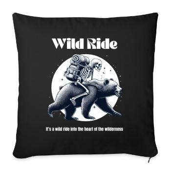Camping Wilderness Bear Skeleton Hiking Nature Funny - Sofa pillowcase 17,3'' x 17,3'' (45 x 45 cm) - black - Front