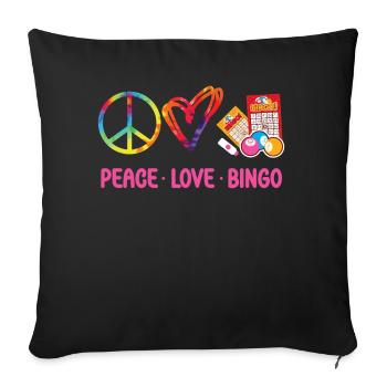 Bingo Player Tie Dye Peace Love - Sofa pillowcase 17,3'' x 17,3'' (45 x 45 cm) - black - Front