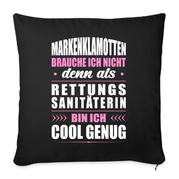 Markenklamotten Ich Nicht Rettungssanitäterin Sani - Sofakissenbezug 45 x 45 cm - Schwarz - Vorne
