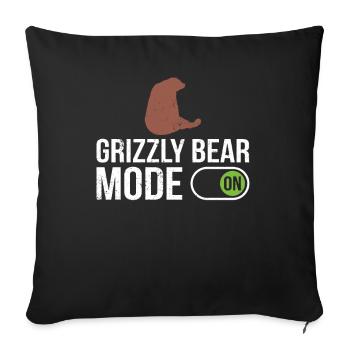 Grizzly Bear Brown Bear - Sofa pillowcase 17,3'' x 17,3'' (45 x 45 cm) - black - Front