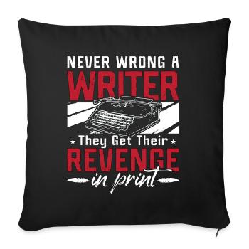 Ecrire Ne jamais se tromper Un écrivain Ils obtiennent de la littérature - Housse de coussin décorative 45 x 45 cm - noir - Devant