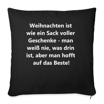 Überraschungs-Geschenk für jeden Anlass - Sofakissenbezug 45 x 45 cm - Schwarz - Vorne