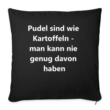 Caniche maman cadeau - Housse de coussin décorative 45 x 45 cm - noir - Devant