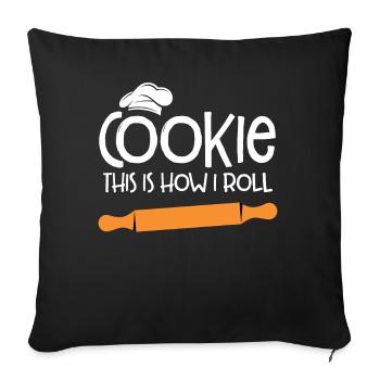 Bäcker Bäckerein Backwaren Backen Geschenk - Sofakissenbezug 45 x 45 cm - Schwarz - Vorne