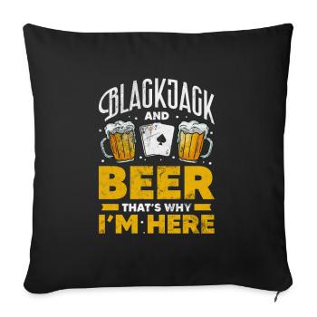 Blackjack Blackjack Card Game Casino Gift - Sofa pillowcase 17,3'' x 17,3'' (45 x 45 cm) - black - Front