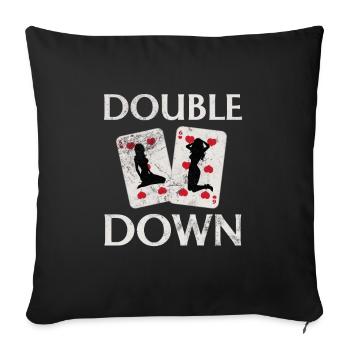 Black Jack Blackjack Kartenspiel Casino Geschenk - Sofakissenbezug 45 x 45 cm - Schwarz - Vorne