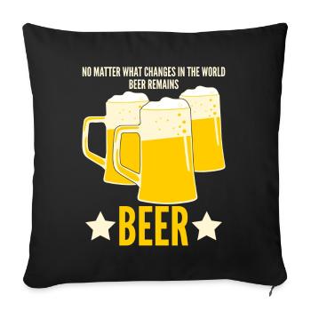 Beer Remains Beer - Sofakissenbezug 45 x 45 cm - Schwarz - Vorne