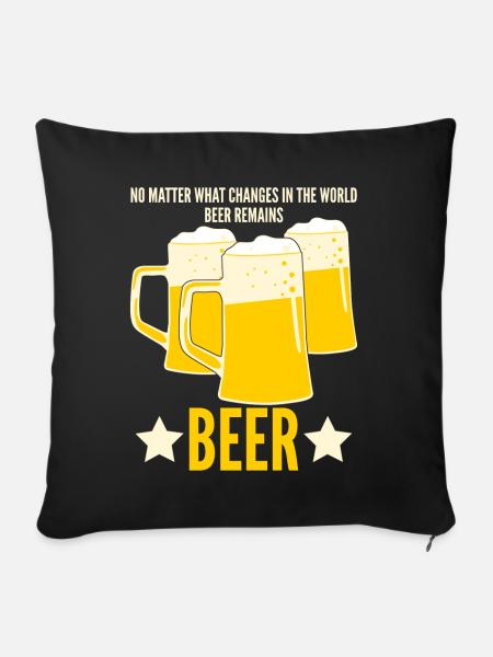 Beer Remains Beer - Sofakissenbezug 45 x 45 cm - Schwarz