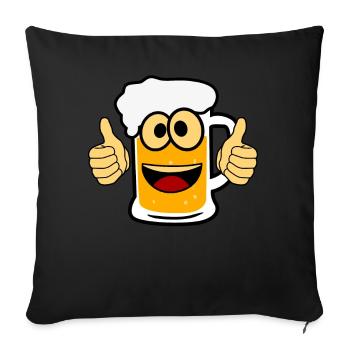 Bière Happy Brewing Malt de bière artisanale - Housse de coussin décorative 45 x 45 cm - noir - Devant