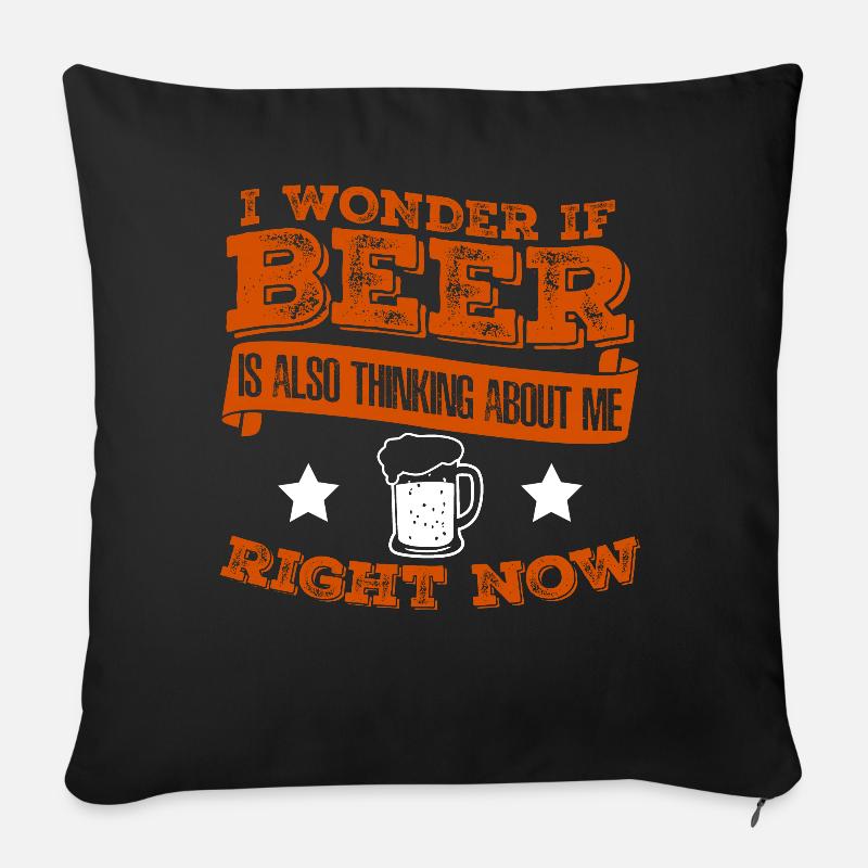 Brassage de bière Malt de bière artisanale - Housse de coussin décorative 45 x 45 cm - noir