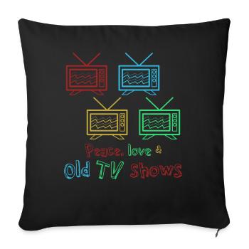 Retro TV Television 90s 80s - Sofa pillowcase 17,3'' x 17,3'' (45 x 45 cm) - black - Front