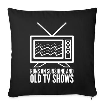 Retro TV Television 90s 80s Old TV Show - Sofa pillowcase 17,3'' x 17,3'' (45 x 45 cm) - black - Front