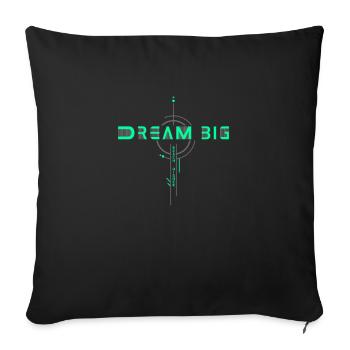 Rêver grand, viser plus haut : aspirer à la grandeur - Housse de coussin décorative 45 x 45 cm - noir - Devant