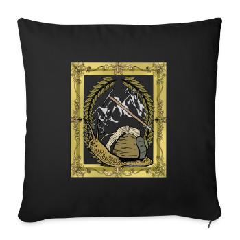 Snail Mountaineer Mountaineering Mountains Mountaineering - Sofa pillowcase 17,3'' x 17,3'' (45 x 45 cm) - black - Front