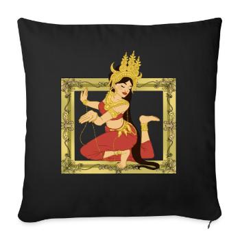 Tänzerin Mädchen Frau Asien Indien - Sofakissenbezug 45 x 45 cm - Schwarz - Vorne