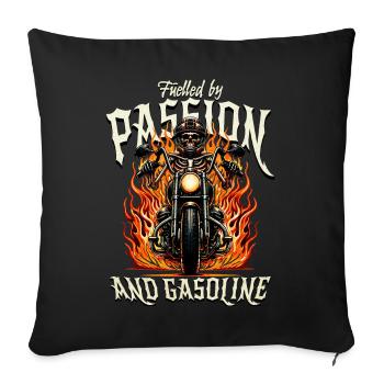 FUELLED BY PASSION AND GASOLINE - Sofa pillowcase 17,3'' x 17,3'' (45 x 45 cm) - black - Front