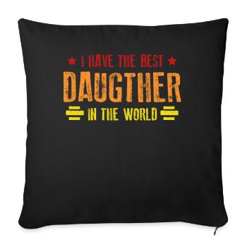 Dad Daughter Daughters Father - Sofa pillowcase 17,3'' x 17,3'' (45 x 45 cm) - black - Front