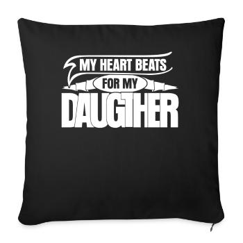 Daughters Father Dad Daughter - Sofa pillowcase 17,3'' x 17,3'' (45 x 45 cm) - black - Front